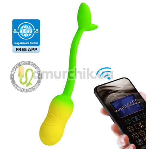 Віброяйце Pretty Love Poulsen, жовто-салатове