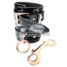 Фіксатори для ніг Kinky Diva High Gloss Bondage Ancle Cuffs, чорні - Фото №1