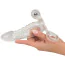 Насадка на пенис с вибрацией и кольцом для мошонки Crystal Clear Vibrating Sleeve With Ball Ring, прозрачная - Фото №6