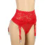 Комплект Star Night High Waisted Vintage Garter Set, красный: трусики-стринги + пояс для чулок - Фото №10