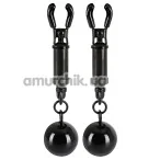 Затискачі для сосків Heavy Balls Nipple Clamps, чорні - Фото №1