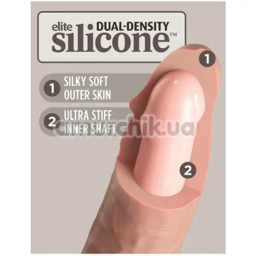 Страпон King Cock Elite Beginner's Silicone Body Dock Kit 6, телесный