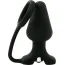 Анальна пробка з ерекційним кільцем і вібрацією Loveshop Black Silicone 810329, чорна - Фото №1