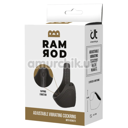 Виброкольцо для члена Ramrod Adjustable Vibrating Cockring, черное