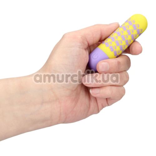 Кліторальний вібратор Shots S-Line Sweet Vibrating Pussy Bullets I Cherryish You, жовтий