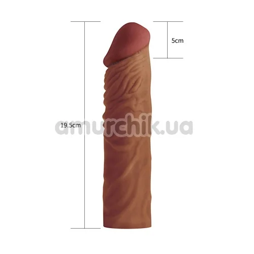 Насадка - удлинитель пениса Lovetoy Pleasure X-Tender Series LV1052, коричневая