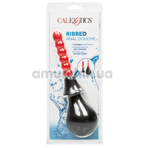 Інтимний душ Ribbed Anal Douche, червоно-чорний