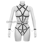 Боди-портупея с фиксаторами для рук Bijoux Pour Toi Emmanuelle, черное - Фото №1