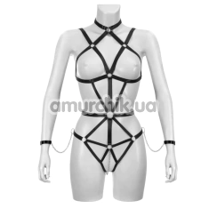 Боді-портупея з фіксаторами для рук Bijoux Pour Toi Emmanuelle, чорне - Фото №1