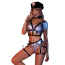 Костюм полицейской JSY Sexy Lingerie 5928, серебрянный: топ + трусики + фуражка + портупея + гартеры + наручники + чокер - Фото №1