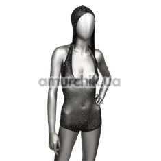 Боди Radiance Hooded Deep V Body Suit, черное - Фото №1