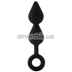 Анальная пробка Fantasstic XL Double Drop Plug With Ring, черная - Фото №1
