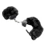 Наручники з чорним хутром DS Fetish Plush Handcuffs, срібні - Фото №1