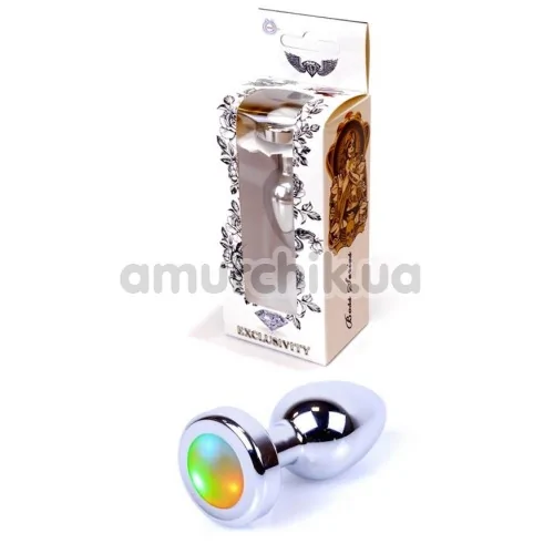Анальная пробка с радужным кристаллом Exclusivity Jewellery Silver Plug, серебряная