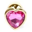 Анальна пробка із яскраво-рожевим кристалом Exclusivity Jewellery Gold Heart Plug, золота - Фото №2