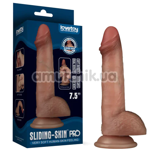 Фаллоимитатор Sliding Skin Pro 7.5, коричневый