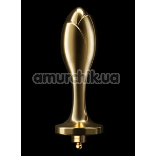 Анальная пробка с флоггером Lockink Detachable Pony Tail Rose-Shape Plug Kit, золотая