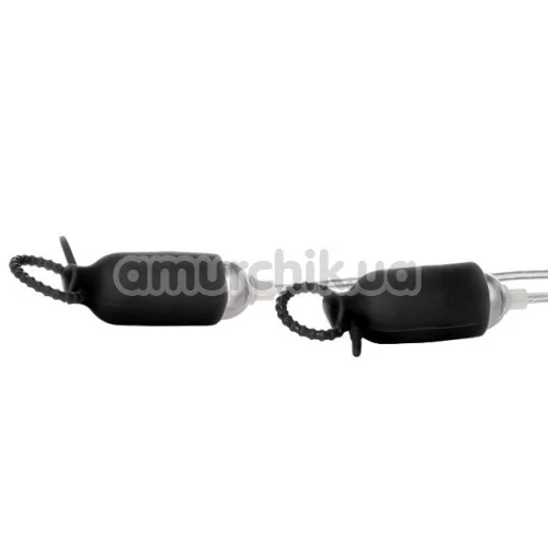Зажимы для сосков с вибрацией Nipple Play Silicone Vibrating Nipple Pleasurizer, черные