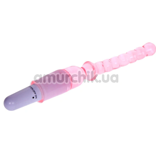 Анальный вибратор Vibrator с шариками, розовый