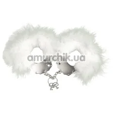 Наручники Adrien Lastic Menottes Metal Handcuffs With Feather, білі - Фото №1