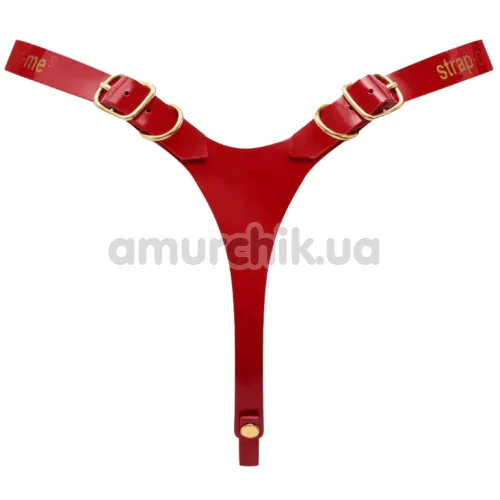 Трусики для страпона Strap-On-Me Leatherette Harness Fabulous, красные