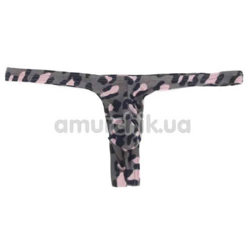 Трусы-стринги мужские Star Night Men's Leopard G-String, черно-розовые