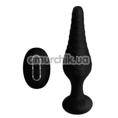 Анальна пробка з вібрацією UnderControl Silicone Vibrating Anal Plug with Remote Control, чорна - Фото №1