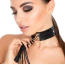 Ошейник с поводком Kinky Diva Collar Me! Teasing Tassel Collar, черно-серебряный - Фото №5