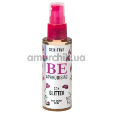 Спрей для тела с блестками и феромонами Sexitive BE Aphrodisiac Con Glitter, 60 мл - Фото №1