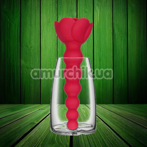 Анальная цепочка + вибропуля Lux Active Champion Rose, красная