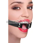 Кляп Ouch! Ring Gag With Leather Straps, черный - Фото №1
