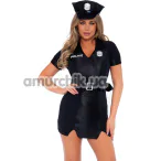 Костюм полицейской Leg Avenue Sexy Police Costume, черный: платье + пояс + головной убор - Фото №1