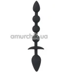 Анальная пробка с цепочкой Black Velvets Plug & Bead, черная - Фото №1