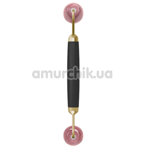 Роликовый массажер Geske Rose Quartz Face & Body Roller 5 in 1, черно-золотой