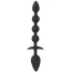 Анальная пробка с цепочкой Black Velvets Plug & Bead, черная - Фото №1