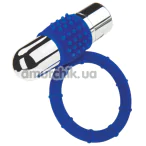 Віброкільце для члена Zolo Powered Bullet Cock Ring, синє - Фото №1