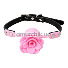 Кляп с розой DS Fetish Silicone Rose Gag, розовый - Фото №1