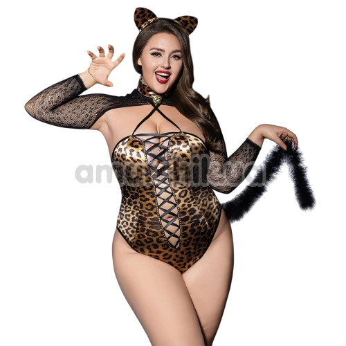 Костюм кошечки JSY Sexy Lingerie P61127, леопардовый: боди + ушки