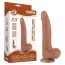 Фаллоимитатор Sliding-Skin Dual Layer Dong 8.5 с мошонкой, светло-коричневый - Фото №13