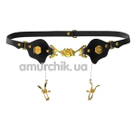 Пояс із затискачами для статевих губ Upko Mystic Bond Collection Belt With Labia Extender Clamps, чорний - Фото №1