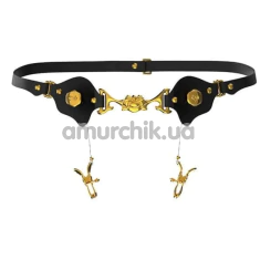 Пояс с зажимами для половых губ Upko Mystic Bond Collection Belt With Labia Extender Clamps, черный - Фото №1