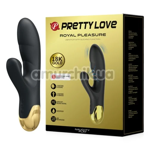 Вібратор Pretty Love Royal Pleasure Vibrator With Sucking Function 014625, чорний