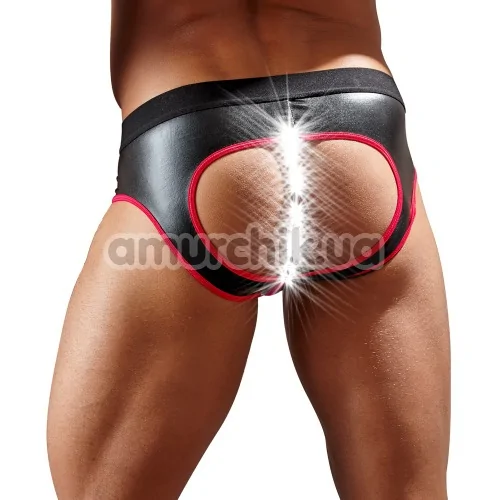 Труси чоловічі з відкритими сідницями Svenjoyment Underwear Jock 2120216, чорно-червоні