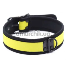 Нашийник DS Fetish Collar Neoprene, чорно-жовтий - Фото №1