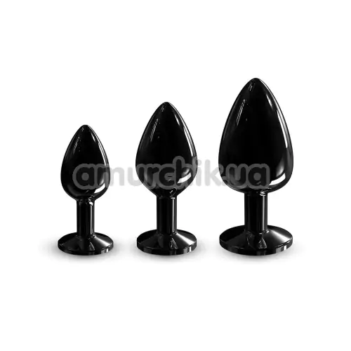 Анальная пробка с черным кристаллом Dorcel Diamond Plug M, черная