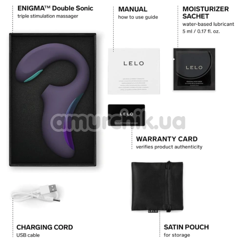Звуковой стимулятор с вибрацией Lelo Enigma Double Sonic (Лело Энигма Дабл Соник), фиолетовый