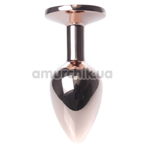 Анальна пробка з чорним кристалом Exclusivity Jewellery Red Gold Plug, золота