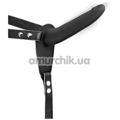 Страпон з вібрацією Fetish Tentation Vibrating Strap-On With Dildo, чорний - Фото №1