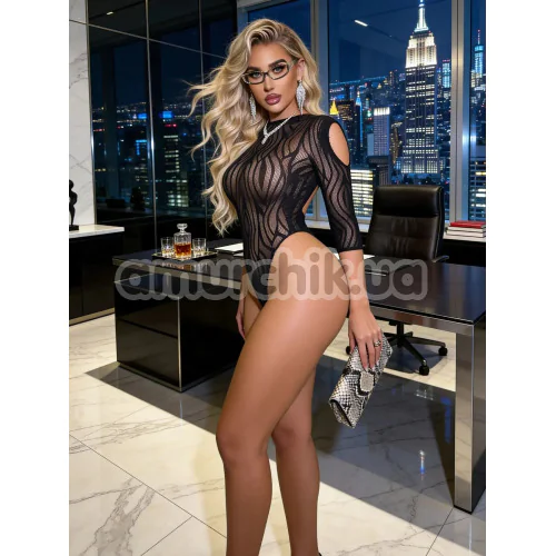 Боді Star Night Zebra Mesh Bodysuit, чорне