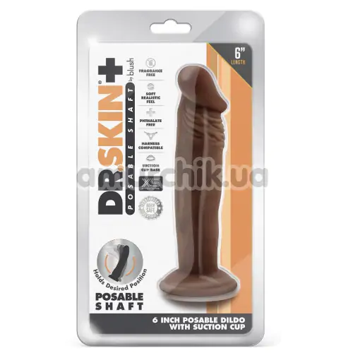 Фаллоимитатор Dr. Skin Posable Shaft 6, коричневый